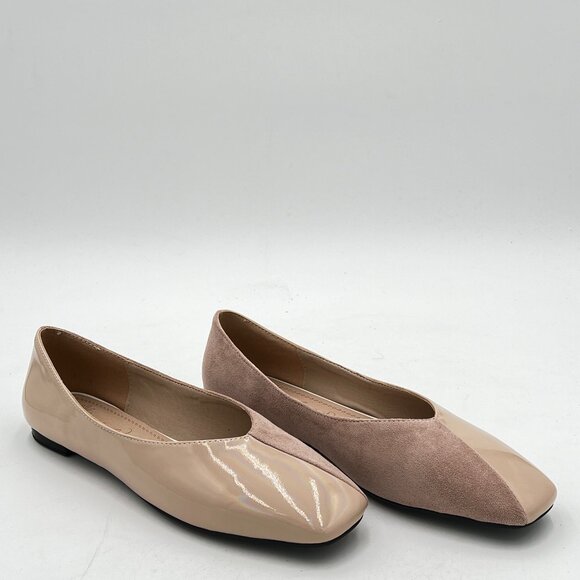 Flats for Women Fashionable Square Toe Ballet Flats for Women Loafer Shoes for W - Picture 1 of 6